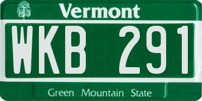 VT license plate WKB291