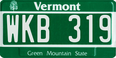 VT license plate WKB319