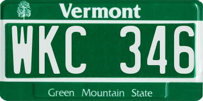 VT license plate WKC346