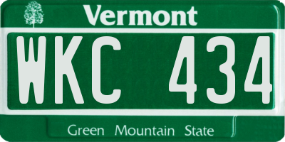VT license plate WKC434