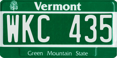 VT license plate WKC435