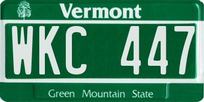 VT license plate WKC447