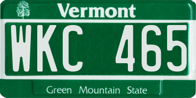 VT license plate WKC465