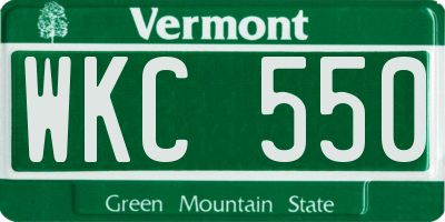 VT license plate WKC550