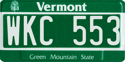 VT license plate WKC553