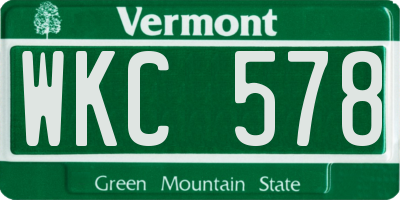 VT license plate WKC578