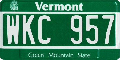 VT license plate WKC957