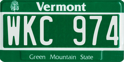 VT license plate WKC974