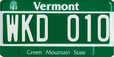 VT license plate WKD010