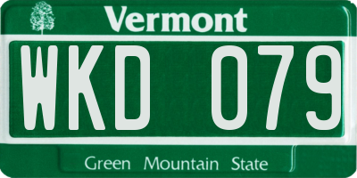 VT license plate WKD079