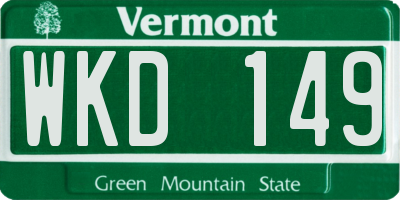 VT license plate WKD149