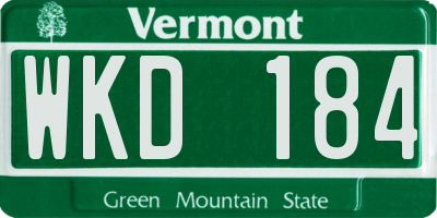 VT license plate WKD184