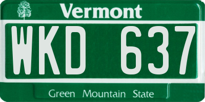 VT license plate WKD637