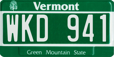 VT license plate WKD941