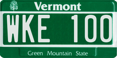 VT license plate WKE100