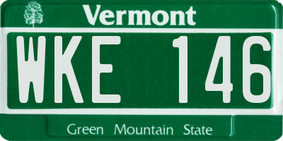 VT license plate WKE146