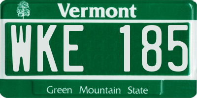 VT license plate WKE185