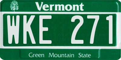 VT license plate WKE271