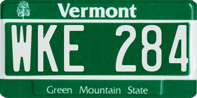 VT license plate WKE284