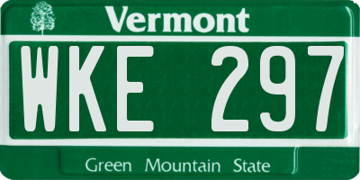 VT license plate WKE297