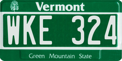 VT license plate WKE324