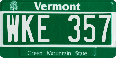 VT license plate WKE357
