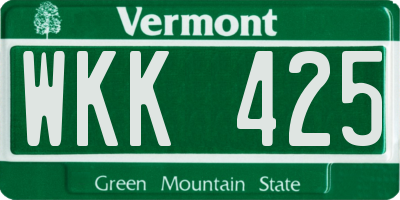 VT license plate WKK425