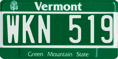 VT license plate WKN519