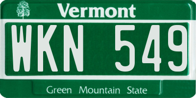 VT license plate WKN549