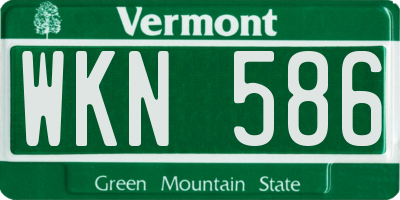 VT license plate WKN586