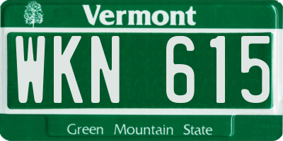 VT license plate WKN615