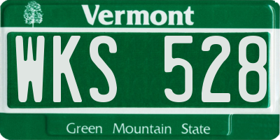 VT license plate WKS528