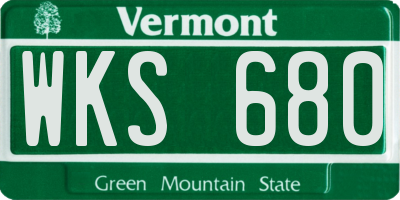 VT license plate WKS680