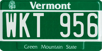 VT license plate WKT956
