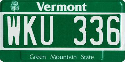 VT license plate WKU336