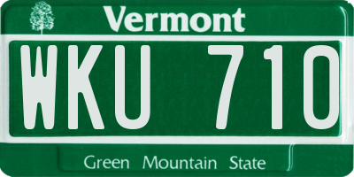 VT license plate WKU710