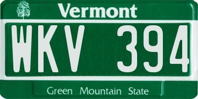 VT license plate WKV394