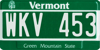VT license plate WKV453