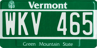 VT license plate WKV465