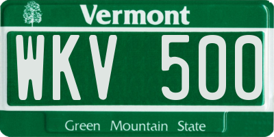 VT license plate WKV500