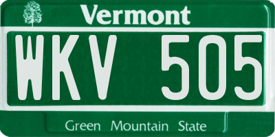 VT license plate WKV505