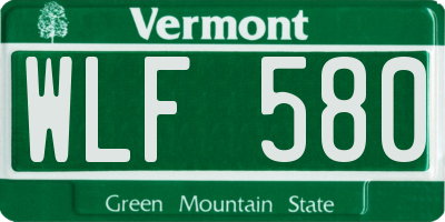 VT license plate WLF580