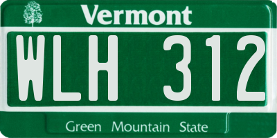 VT license plate WLH312