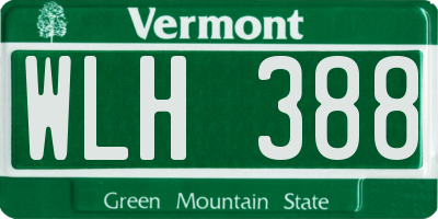 VT license plate WLH388