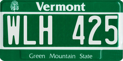 VT license plate WLH425