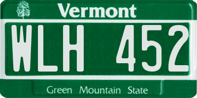 VT license plate WLH452