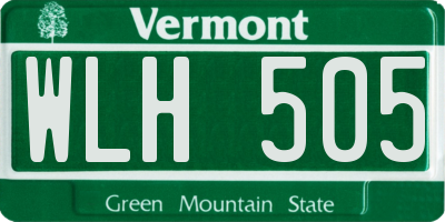 VT license plate WLH505