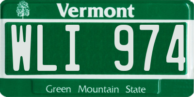 VT license plate WLI974