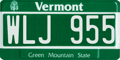 VT license plate WLJ955