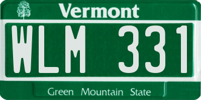 VT license plate WLM331
